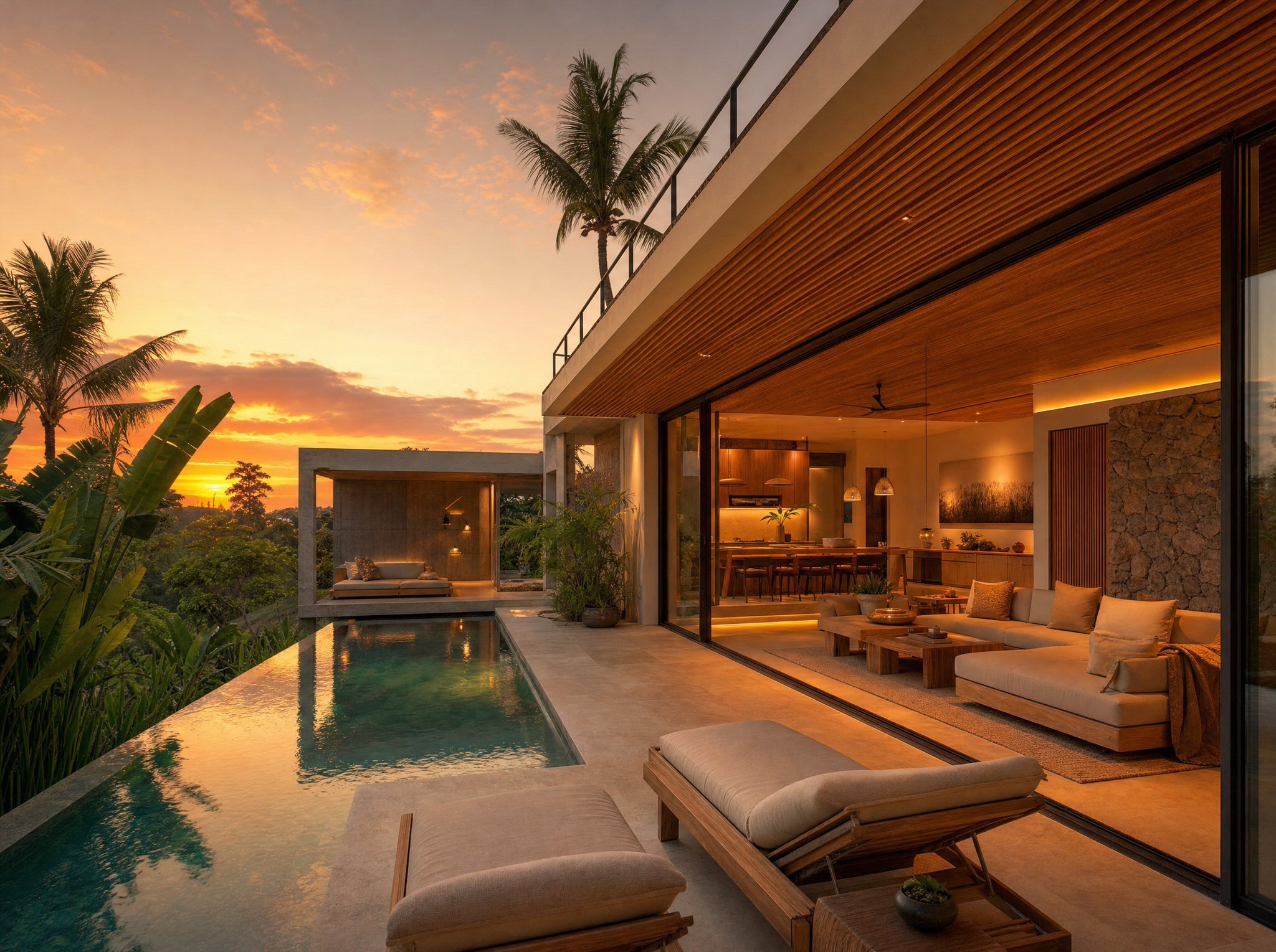 Sunset pool villa in Bali